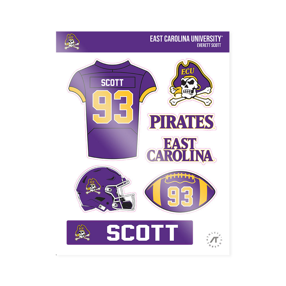 East Carolina - NCAA Football : Everett Scott - Sticker Sheet-0