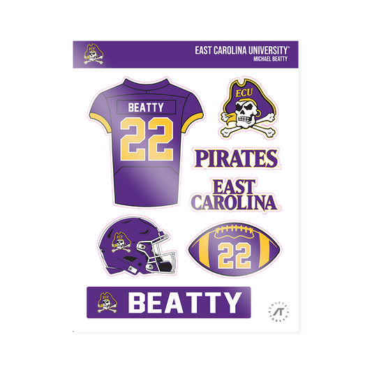 East Carolina - NCAA Football : Michael Beatty - Sticker Sheet-0