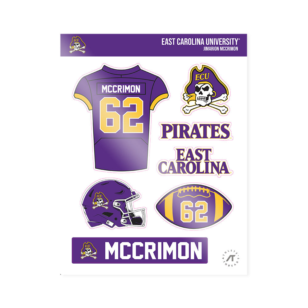East Carolina - NCAA Football : Jimarion McCrimon - Sticker Sheet-0