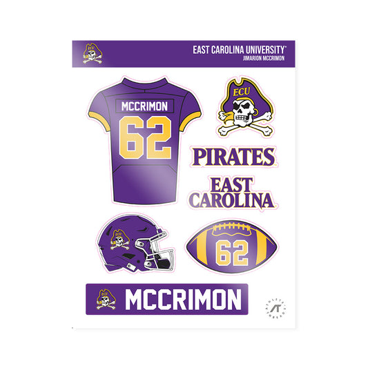 East Carolina - NCAA Football : Jimarion McCrimon - Sticker Sheet-0