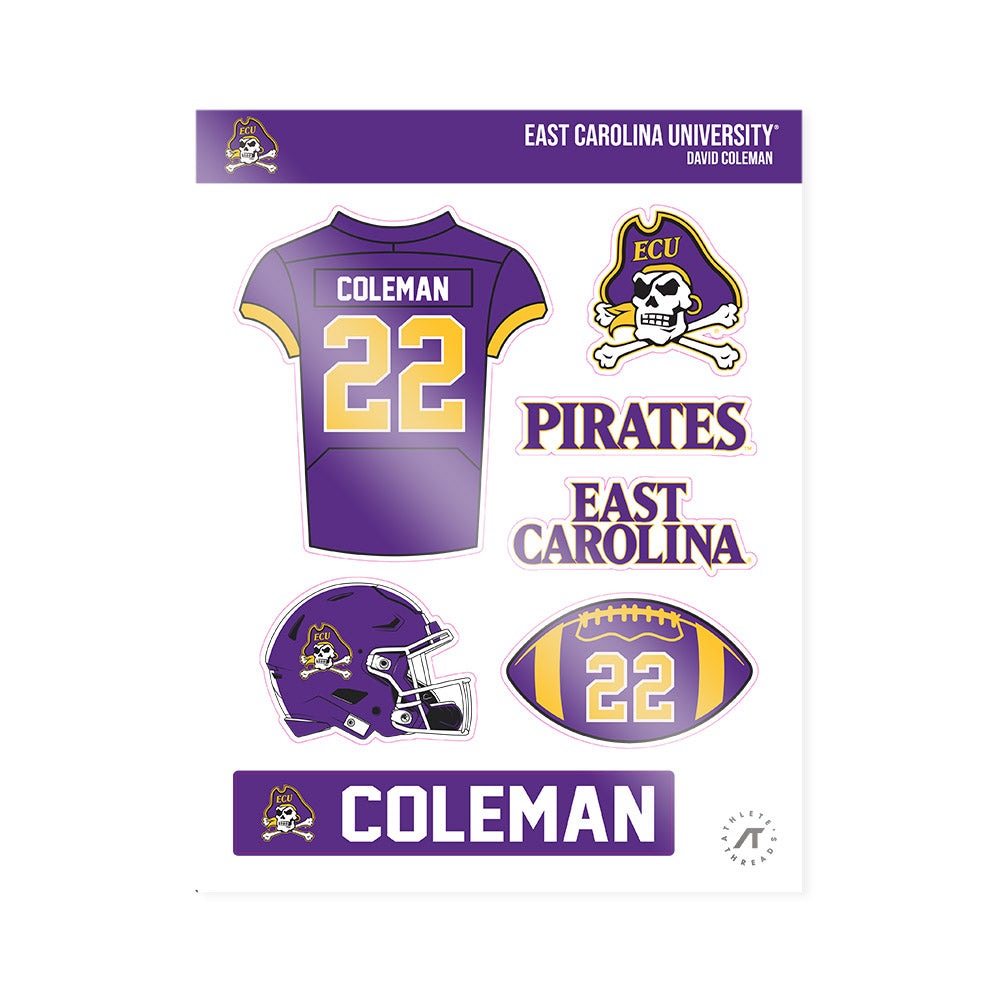 East Carolina - NCAA Football : David Coleman - Sticker Sheet-0
