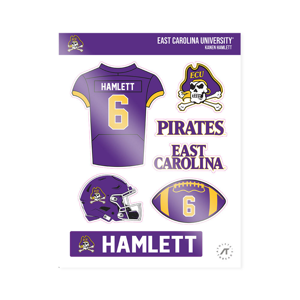 East Carolina - NCAA Football : Kanen Hamlett - Sticker Sheet-0