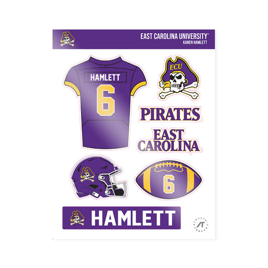 East Carolina - NCAA Football : Kanen Hamlett - Sticker Sheet-0