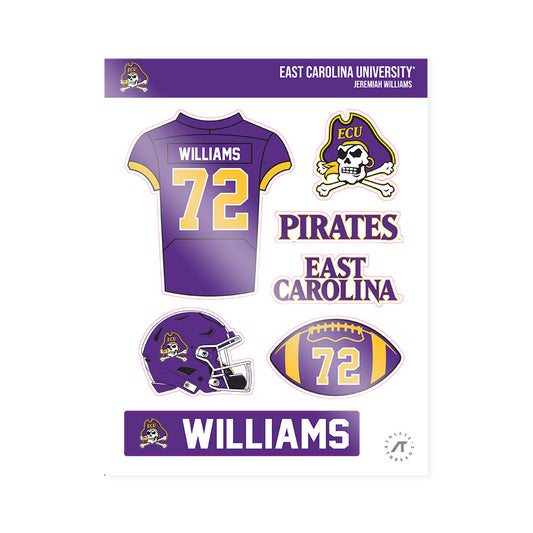 East Carolina - NCAA Football : Jeremiah Williams - Sticker Sheet-0