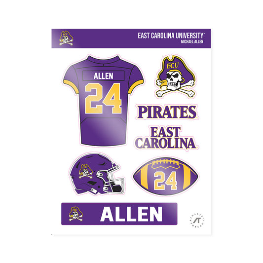 East Carolina - NCAA Football : Michael Allen - Sticker Sheet-0