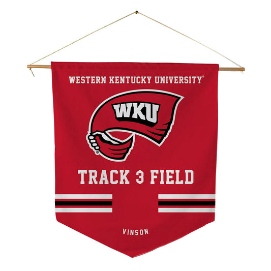 Western Kentucky - NCAA Men's Track & Field : Carter Vinson - Pennant - 18" x 21"-0