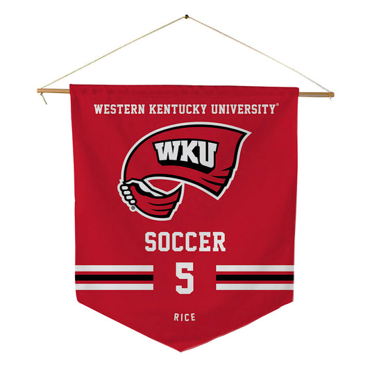 Western Kentucky - NCAA Women's Soccer : Ansley Rice - Pennant - 18" x 21"-0
