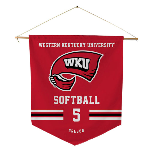 Western Kentucky - NCAA Softball : Macy Gregor - Pennant - 18" x 21"-0
