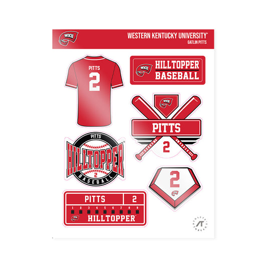 Western Kentucky - NCAA Baseball : Gatlin Pitts - Sticker Sheet-0