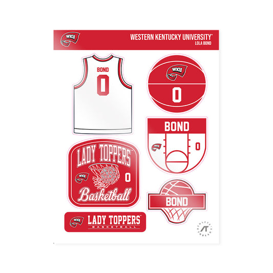 Western Kentucky - NCAA Women's Basketball : Lola Bond - Sticker Sheet-0