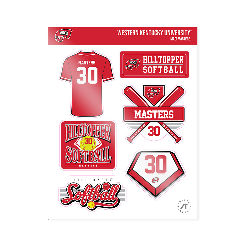 Western Kentucky - NCAA Softball : Maci Masters - Sticker Sheet-0