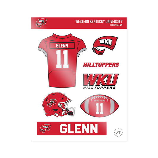 Western Kentucky - NCAA Football : Brock Glenn - Sticker Sheet-0