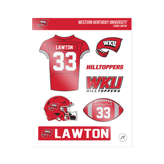 Western Kentucky - NCAA Football : Zeiqui Lawton - Sticker Sheet-0