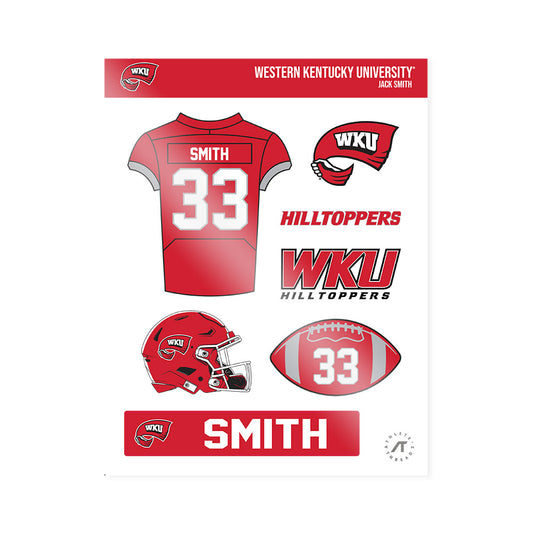 Western Kentucky - NCAA Football : Jack Smith - Sticker Sheet-0