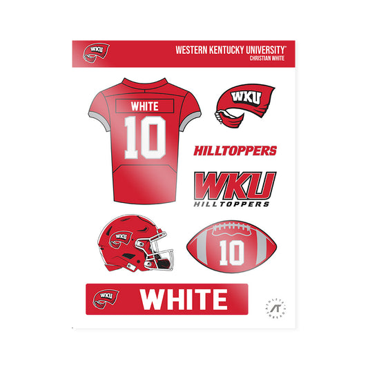 Western Kentucky - NCAA Football : Christian White - Sticker Sheet-0