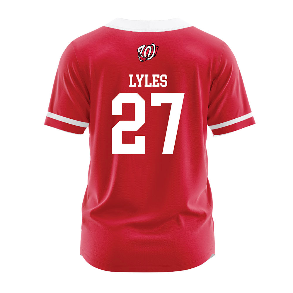 Western Kentucky - NCAA Baseball : Zach Lyles - Red Jersey-1