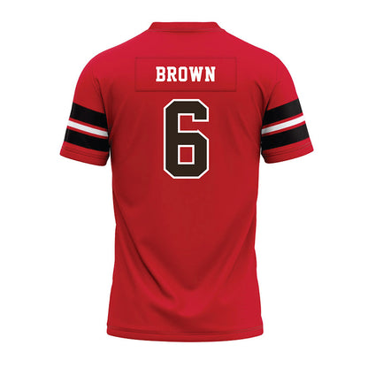 Western Kentucky - NCAA Football : Justin Brown - Red Premium Football Jersey-1