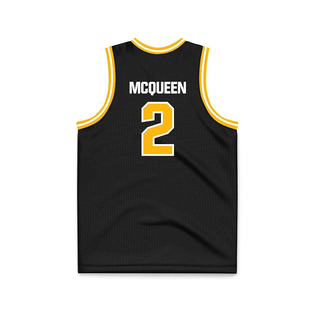 Adelphi - NCAA Men's Basketball : Zakari McQueen - Black Basketball Jersey-1