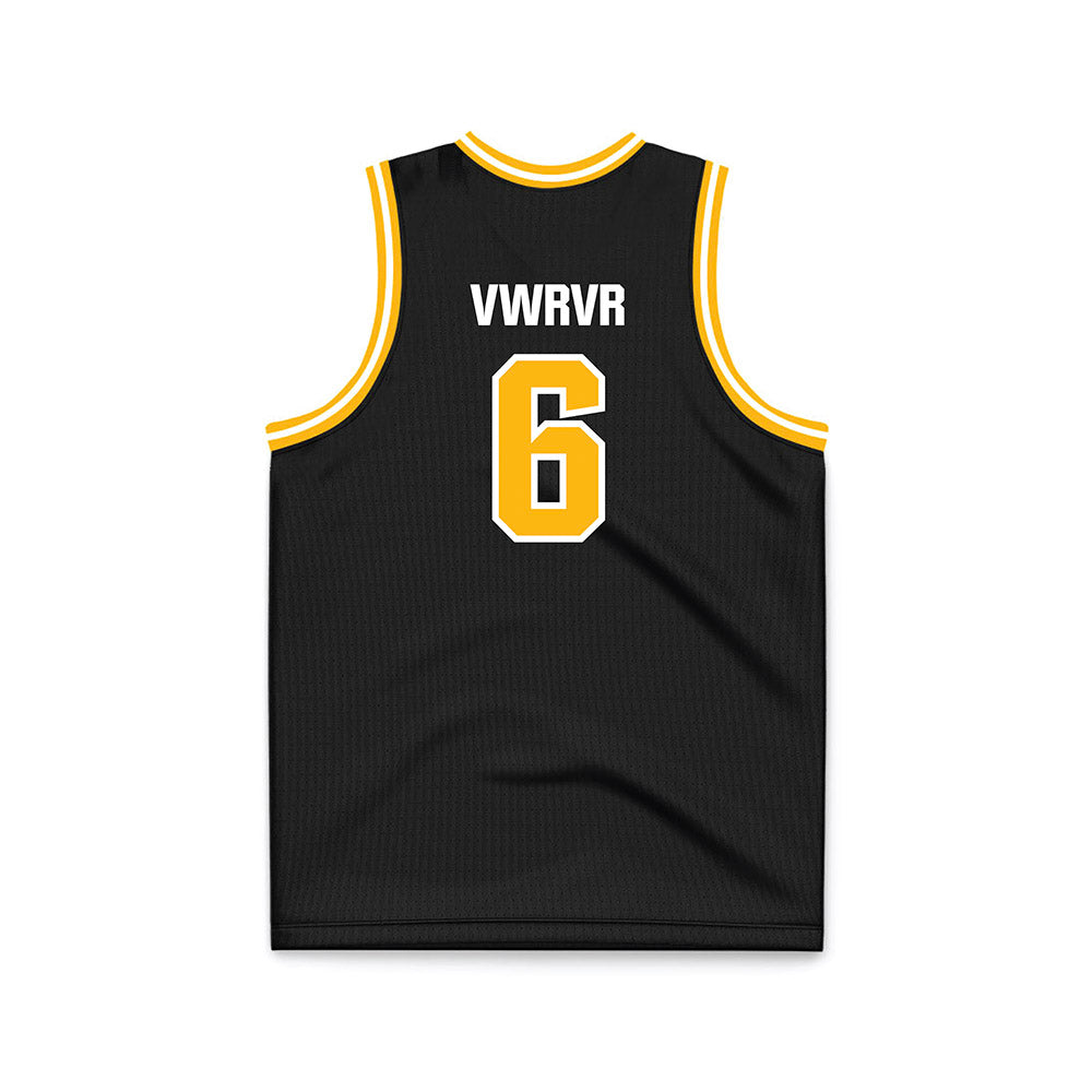 Adelphi - NCAA Men's Basketball : WEFWEF VWRVR - Black Basketball Jersey-1