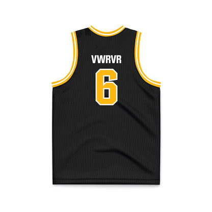 Adelphi - NCAA Men's Basketball : WEFWEF VWRVR - Black Basketball Jersey-1