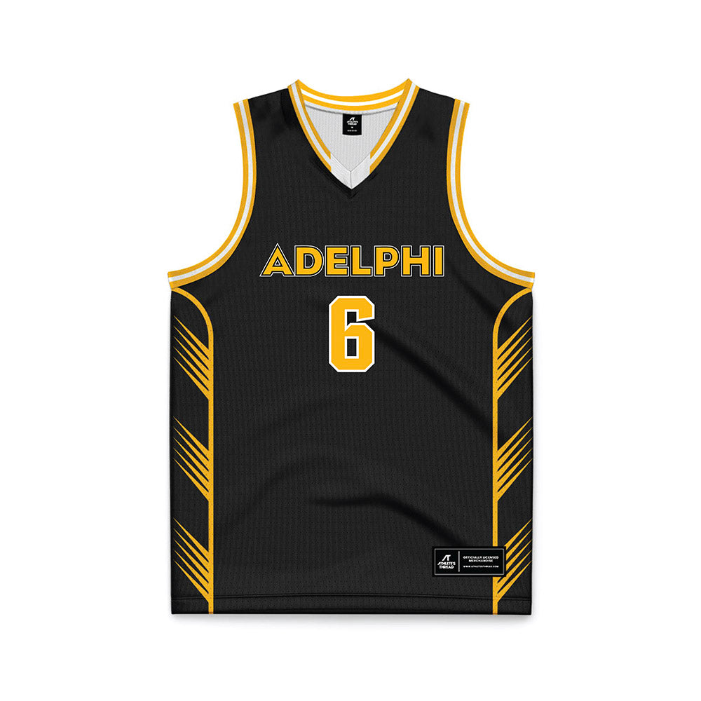 Adelphi - NCAA Men's Basketball : WEFWEF VWRVR - Black Basketball Jersey-0