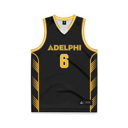 Adelphi - NCAA Men's Basketball : WEFWEF VWRVR - Black Basketball Jersey-0