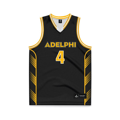 Adelphi - NCAA Men's Basketball : Mason Jackson - Black Basketball Jersey-0