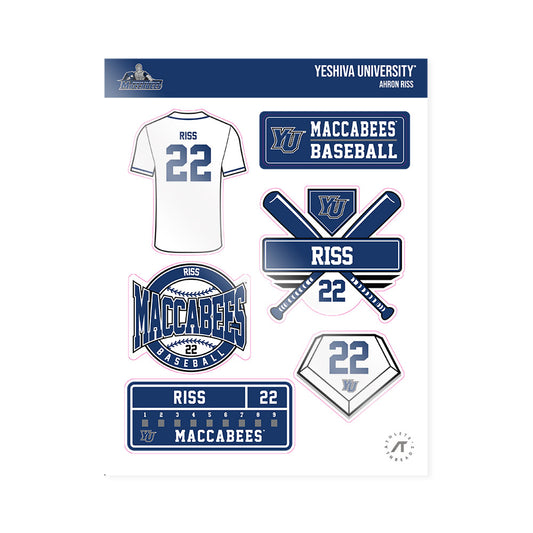 Yeshiva - NCAA Baseball : Ahron Riss - Sticker Sheet-0