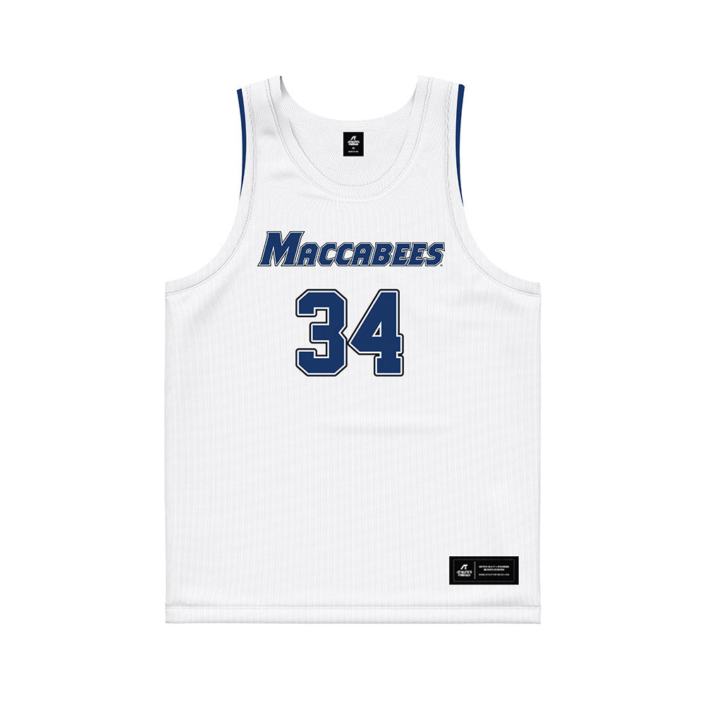Yeshiva - NCAA Men's Basketball : Nate Jacobs - White Basketball Jersey-0
