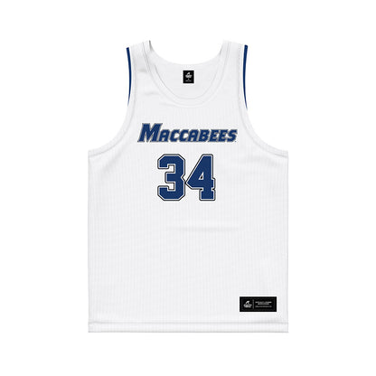 Yeshiva - NCAA Men's Basketball : Nate Jacobs - White Basketball Jersey-0