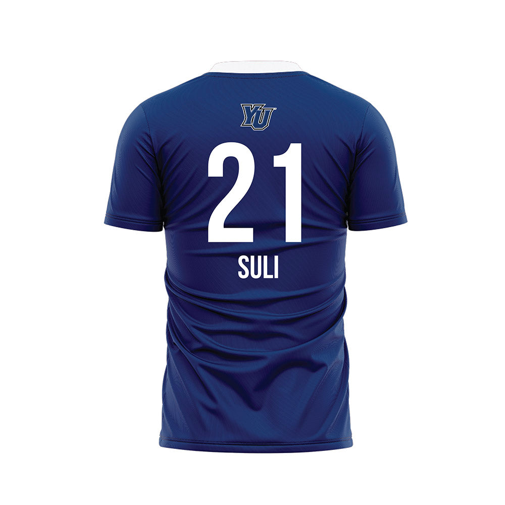 Yeshiva - NCAA Men's Soccer : Eliahu Suli - Navy Soccer Jersey-1