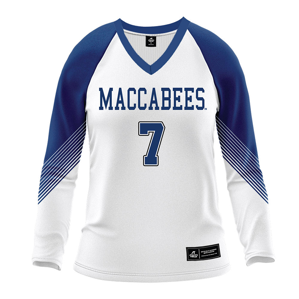 Yeshiva - NCAA Women's Volleyball : Candace Villavicencio - White Volleyball Jersey-0