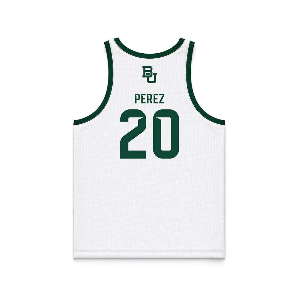 Baylor - NCAA Men's Basketball : Maikcol Perez - White Basketball Jersey-1