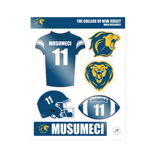 TCNJ - NCAA Football : Mark Musumeci - Sticker Sheet-0