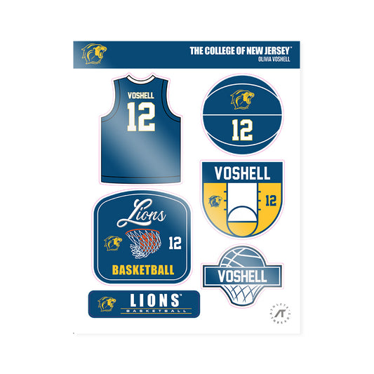 TCNJ - NCAA Women's Basketball : Olivia Voshell - Sticker Sheet-0