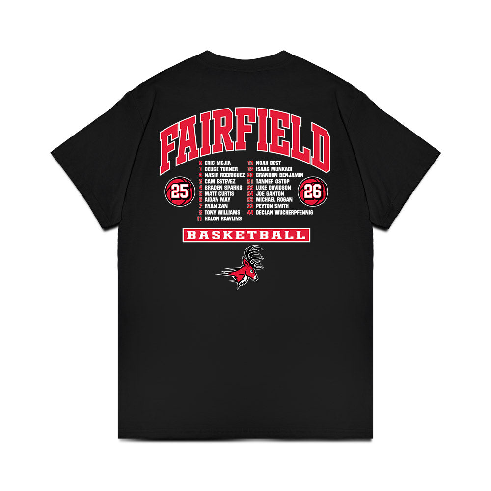 Fairfield - NCAA Men's Basketball : - Roster Comfort Colors T-Shirt-1