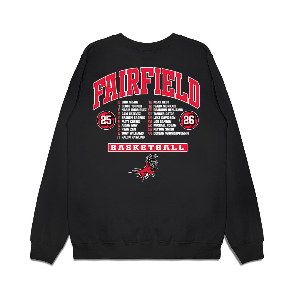 Fairfield - NCAA Men's Basketball : - Roster Premium Crewneck Sweatshirt-1