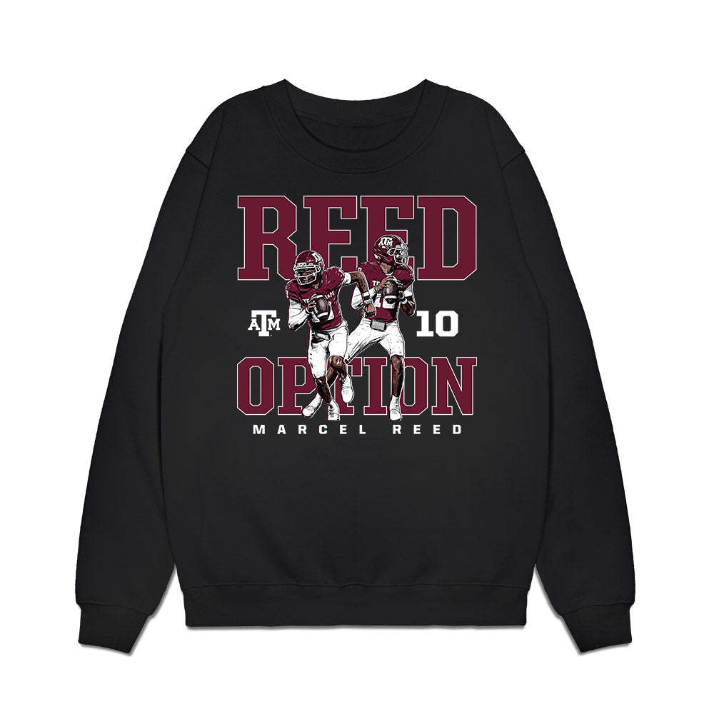 Texas A&M - NCAA Football : Marcel Reed - Reed Option Premium Crewneck Sweatshirt-0