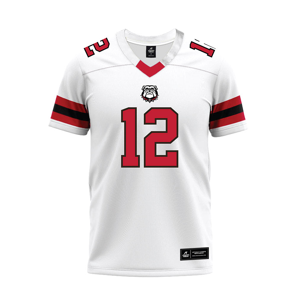 Georgia - NCAA Football : Ja Marley Riddle - White Premium Football Jersey-0