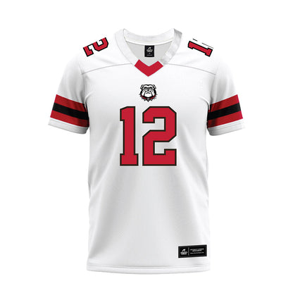 Georgia - NCAA Football : Ja Marley Riddle - White Premium Football Jersey-0