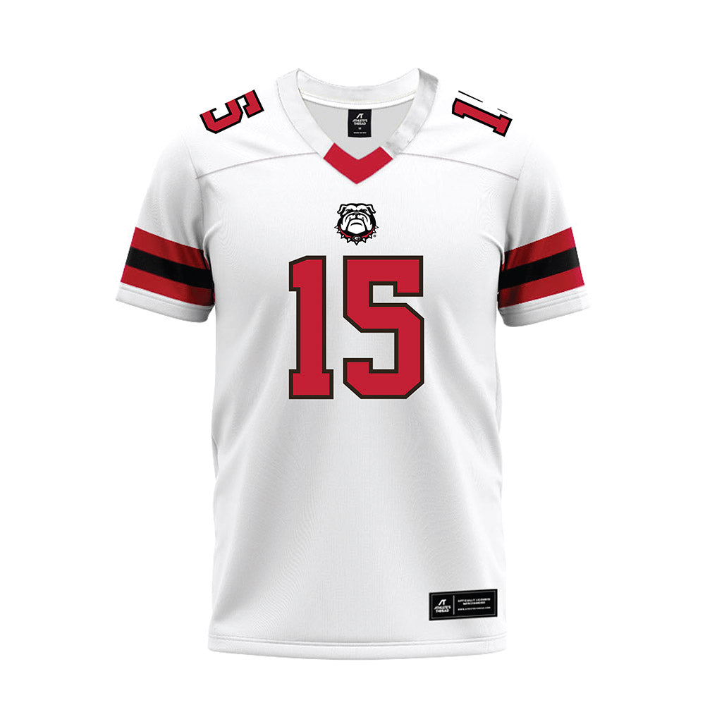 Georgia - NCAA Football : Demello Jones - White Premium Football Jersey-0