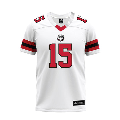 Georgia - NCAA Football : Demello Jones - White Premium Football Jersey-0