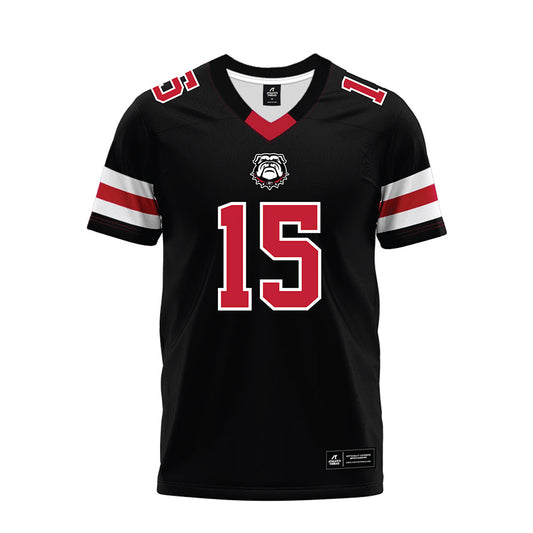 Georgia - NCAA Football : Khamari Brooks - Black Premium Football Jersey-0