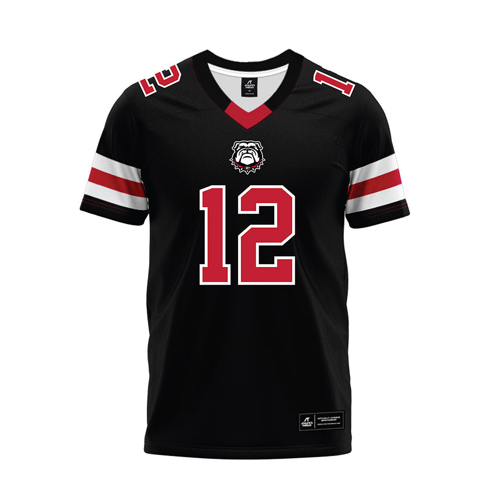 Georgia - NCAA Football : Ja Marley Riddle - Black Premium Football Jersey-0