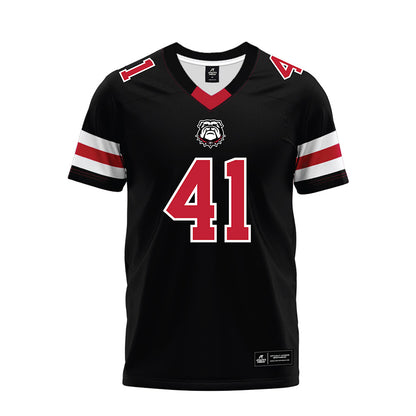 Georgia - NCAA Football : David Lalaian - Black Premium Football Jersey-0