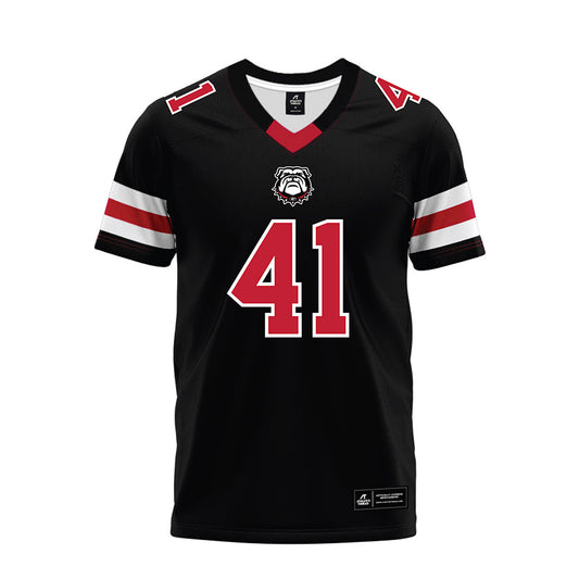 Georgia - NCAA Football : David Lalaian - Black Premium Football Jersey-0