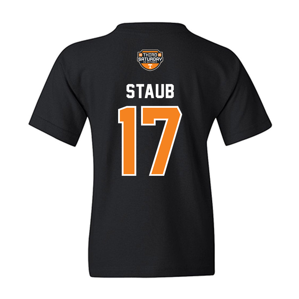 Tennessee - NCAA Football : Ryan Staub - Third Saturday Black Youth T-Shirt-1