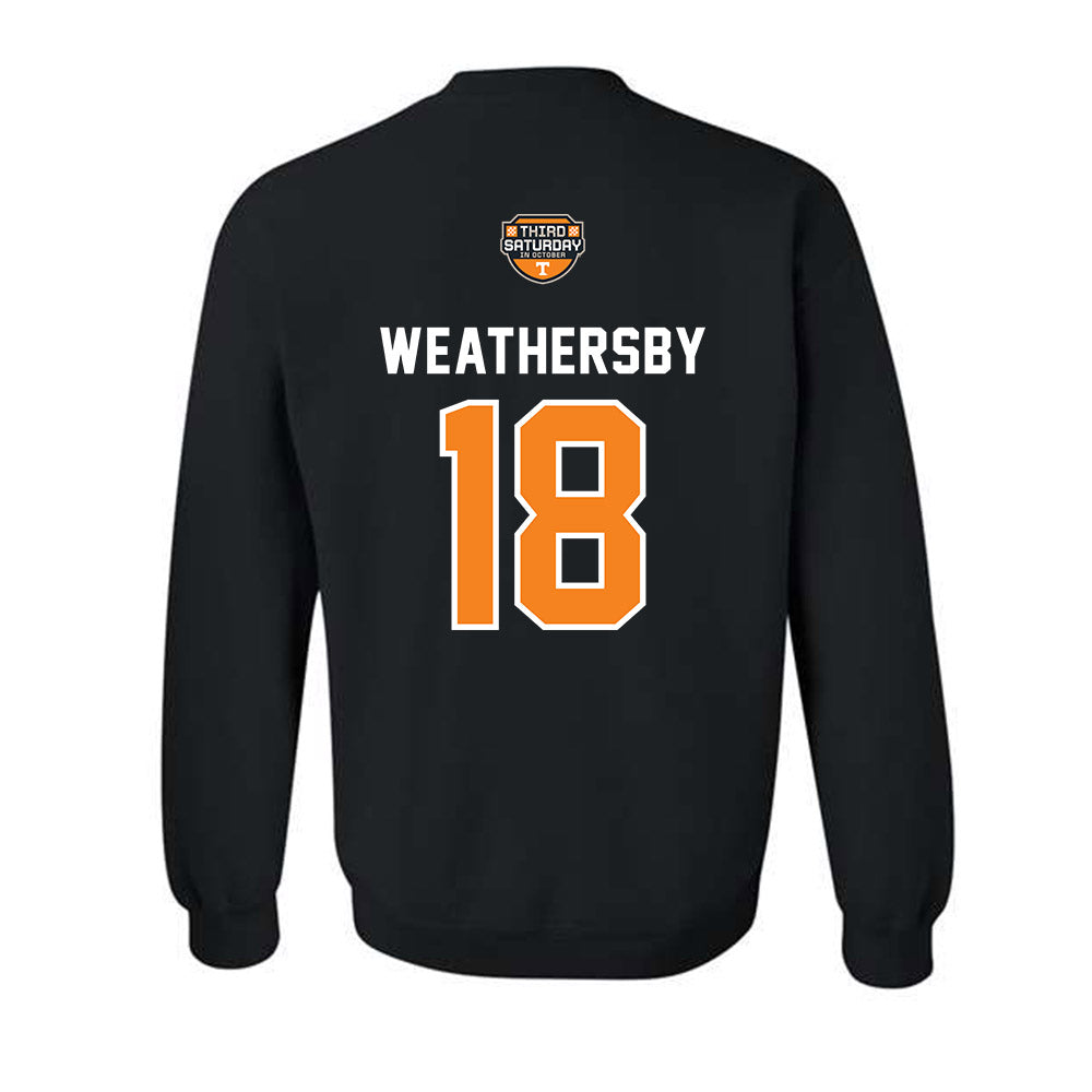 Tennessee - NCAA Football : Tyree Weathersby - Third Saturday Black v2 Crewneck Sweatshirt-1