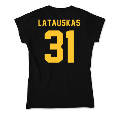 Allegheny - NCAA Men's Basketball : Pijus Latauskas - Soft Style Women’s T-Shirt-1