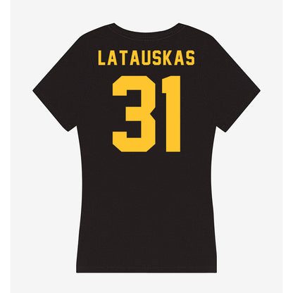 Allegheny - NCAA Men's Basketball : Pijus Latauskas - Women's V-Neck T-Shirt-1